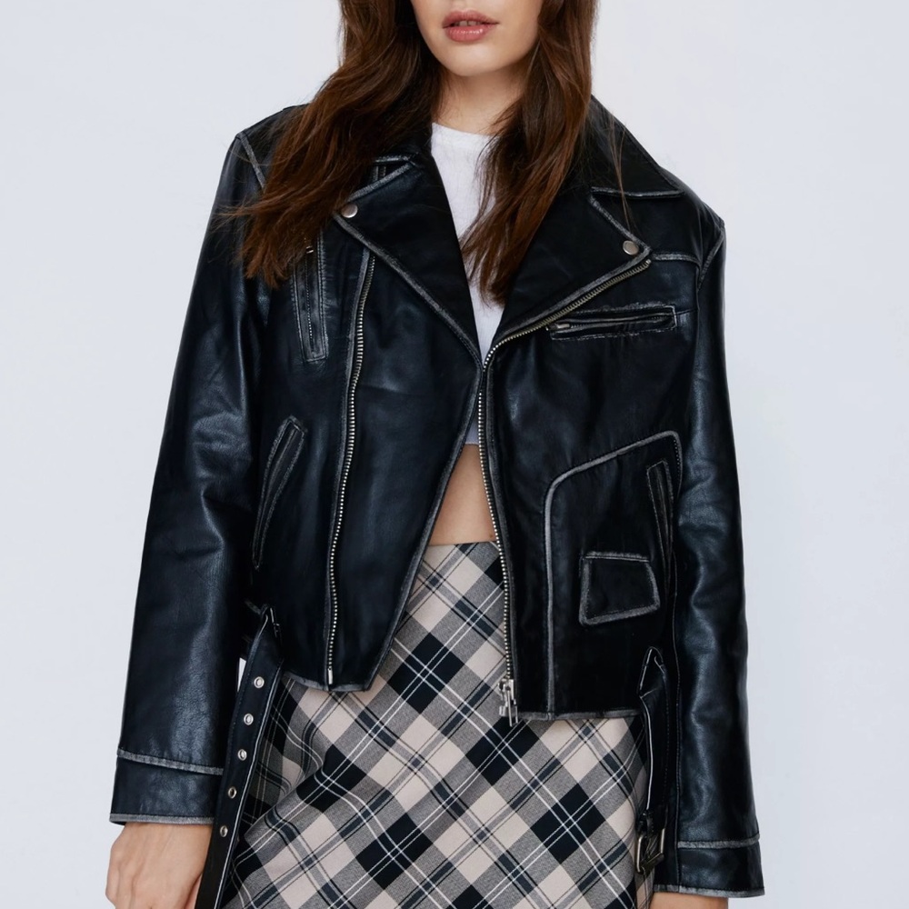 Distressed Leather Jacket (NWT)